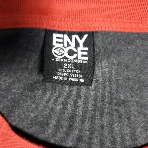Sean Combs ENYCE Grey & Candy Red 2XL T-Shirt - Picture 5 of 5